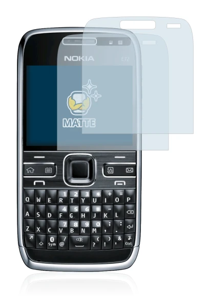 Immagine del dispositivo Nokia E72 con un'ampia varietà di protezioni per lo schermo.