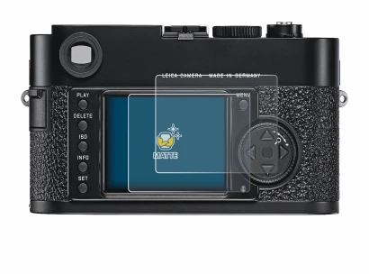 Immagine del dispositivo Leica M9 con un'ampia varietà di protezioni per lo schermo.