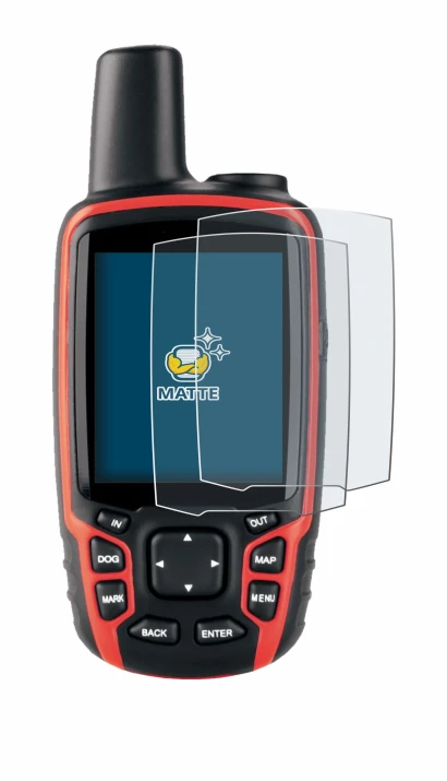 Immagine del dispositivo Garmin Astro 320 con un'ampia varietà di protezioni per lo schermo.