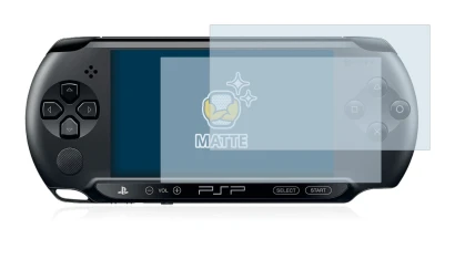 Immagine del dispositivo Sony PSP Street E1004 con un'ampia varietà di protezioni per lo schermo.
