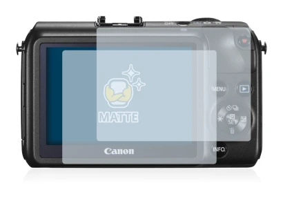 Immagine del dispositivo Canon EOS M con un'ampia varietà di protezioni per lo schermo.