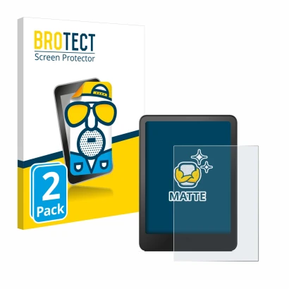 Parte frontale di una confezione del prodotto con il logo del marchio BROTECT. Accanto è raffigurato il dispositivo Amazon Kin