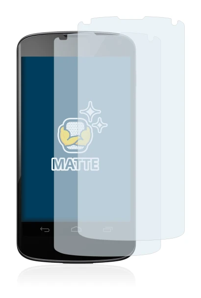 Immagine del dispositivo Google Nexus 4 con un'ampia varietà di protezioni per lo schermo.