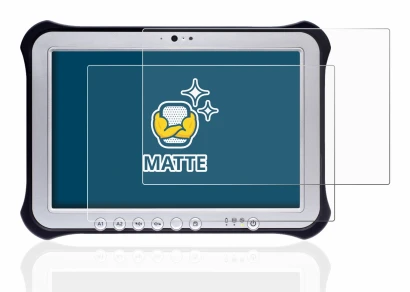 Immagine del dispositivo Panasonic Toughpad FZ-G1 con un'ampia varietà di protezioni per lo schermo.