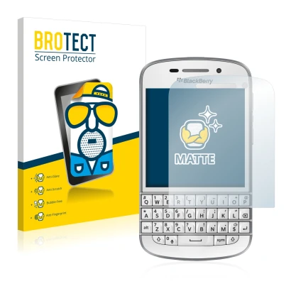 Parte frontale di una confezione del prodotto con il logo del marchio BROTECT. Accanto è raffigurato il dispositivo BlackBerry