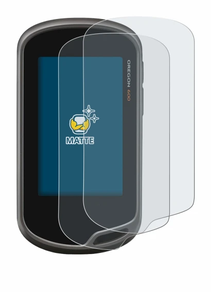 Immagine del dispositivo Garmin Oregon 600 con un'ampia varietà di protezioni per lo schermo.
