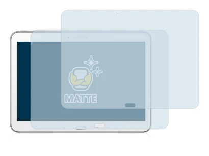 Immagine del dispositivo Samsung Galaxy Tab 4 10.1 SM-T530 con un'ampia varietà di protezioni per lo schermo.