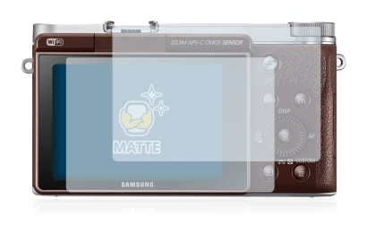 Immagine del dispositivo Samsung NX3000 con un'ampia varietà di protezioni per lo schermo.