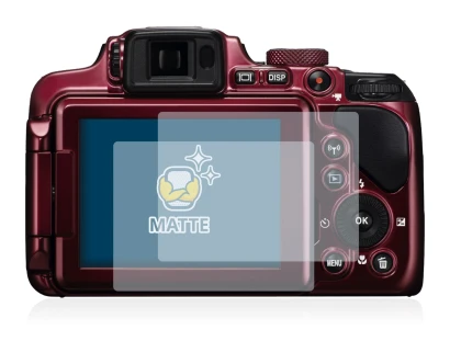 Immagine del dispositivo Nikon Coolpix P610 con un'ampia varietà di protezioni per lo schermo.