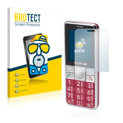 Parte frontale di una confezione del prodotto con il logo del marchio BROTECT. Accanto è raffigurato il dispositivo Olympia Vi