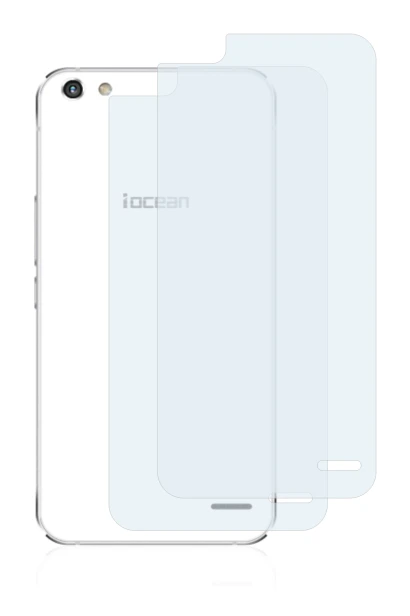 Immagine del dispositivo iOcean X9 (Posteriore) con un'ampia varietà di protezioni per lo schermo.
