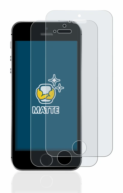 Immagine del dispositivo Apple iPhone SE 2016 con un'ampia varietà di protezioni per lo schermo.