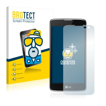 Parte frontale di una confezione del prodotto con il logo del marchio BROTECT. Accanto è raffigurato il dispositivo LG K7 (sol