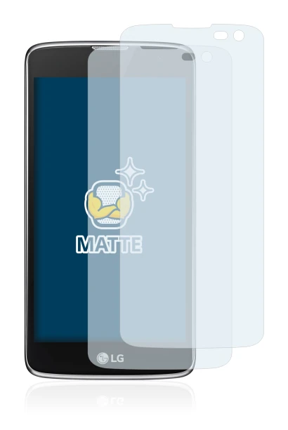 Immagine del dispositivo LG K7 (solo per la telecamera a destra) con un'ampia varietà di protezioni per lo schermo.