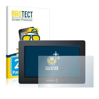 Parte frontale di una confezione del prodotto con il logo del marchio BROTECT. Accanto è raffigurato il dispositivo Blackmagic