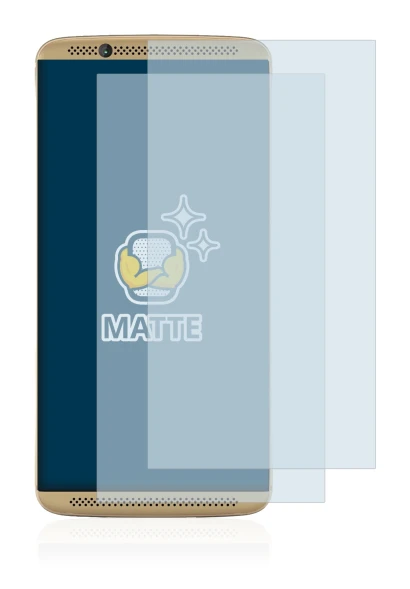 Immagine del dispositivo ZTE Axon 7 con un'ampia varietà di protezioni per lo schermo.