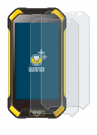 Immagine del dispositivo Blackview BV6000 con un'ampia varietà di protezioni per lo schermo.