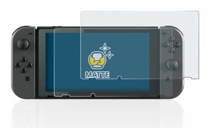 Immagine del dispositivo Nintendo Switch con un'ampia varietà di protezioni per lo schermo.