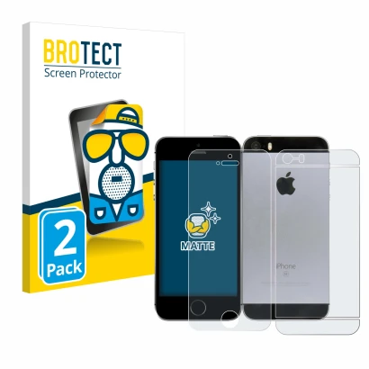 Parte frontale di una confezione del prodotto con il logo del marchio BROTECT. Accanto è raffigurato il dispositivo Apple iPho
