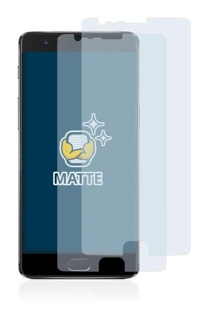 Immagine del dispositivo OnePlus 3T con un'ampia varietà di protezioni per lo schermo.