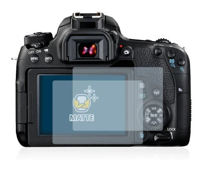 Immagine del dispositivo Canon EOS 77D con un'ampia varietà di protezioni per lo schermo.