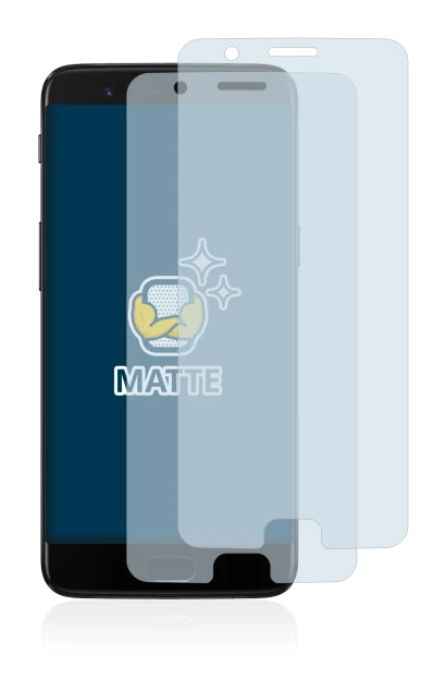 Immagine del dispositivo OnePlus 5 con un'ampia varietà di protezioni per lo schermo.