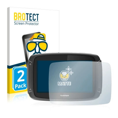Parte frontale di una confezione del prodotto con il logo del marchio BROTECT. Accanto è raffigurato il dispositivo TomTom Rid