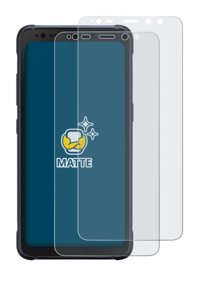 Immagine del dispositivo Samsung Galaxy S8 Active con un'ampia varietà di protezioni per lo schermo.