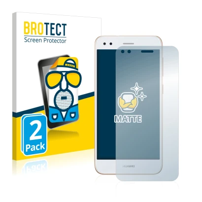 Parte frontale di una confezione del prodotto con il logo del marchio BROTECT. Accanto è raffigurato il dispositivo Huawei P9 