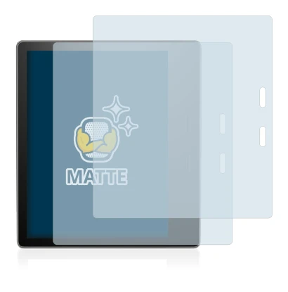 Immagine del dispositivo Amazon Kindle Oasis 2017 (9a Gen.) con un'ampia varietà di protezioni per lo schermo.