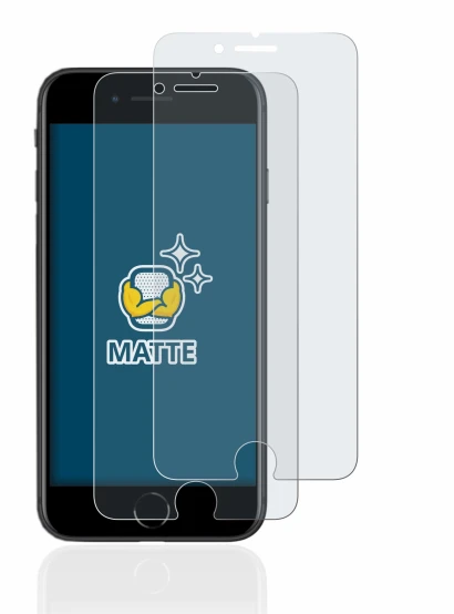 Immagine del dispositivo Apple iPhone SE 2 2020 con un'ampia varietà di protezioni per lo schermo.