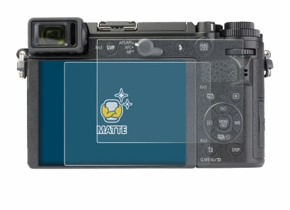 Immagine del dispositivo Panasonic Lumix DC-GX9 con un'ampia varietà di protezioni per lo schermo.