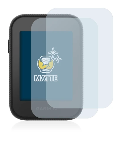 Immagine del dispositivo Garmin Approach G30 con un'ampia varietà di protezioni per lo schermo.