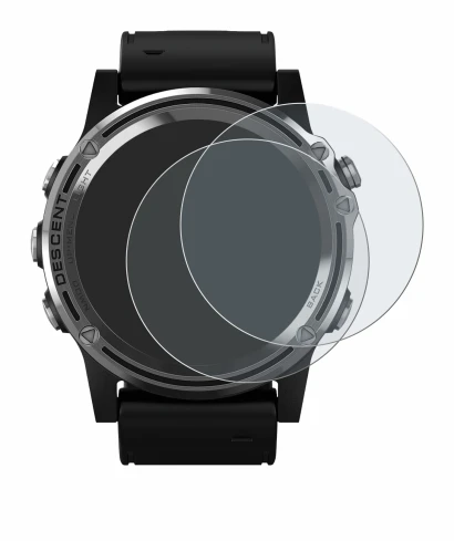 Immagine del dispositivo Garmin Descent Mk1 con un'ampia varietà di protezioni per lo schermo.