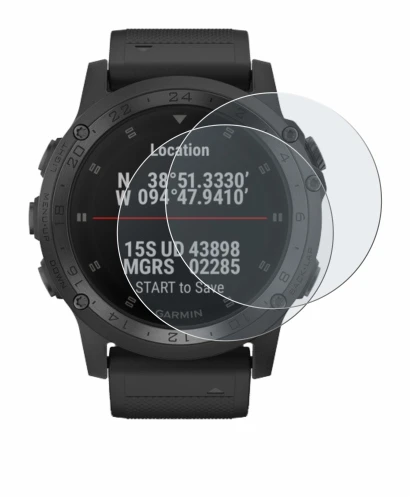 Immagine del dispositivo Garmin Tactix Charlie con un'ampia varietà di protezioni per lo schermo.