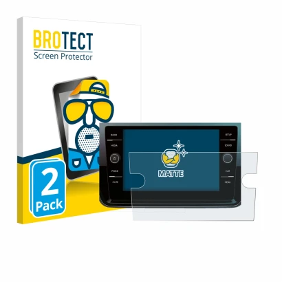 Parte frontale di una confezione del prodotto con il logo del marchio BROTECT. Accanto è raffigurato il dispositivo Volkswagen