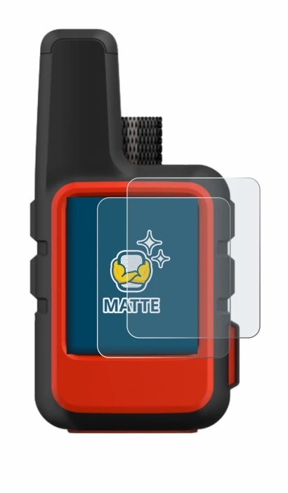 Immagine del dispositivo Garmin inReach Mini con un'ampia varietà di protezioni per lo schermo.