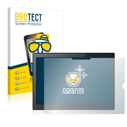 Parte frontale di una confezione del prodotto con il logo del marchio BROTECT. Accanto è raffigurato il dispositivo Lenovo Thi