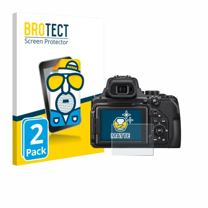 Parte frontale di una confezione del prodotto con il logo del marchio BROTECT. Accanto è raffigurato il dispositivo Nikon Cool