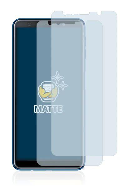 Immagine del dispositivo Samsung Galaxy A7 2018 con un'ampia varietà di protezioni per lo schermo.
