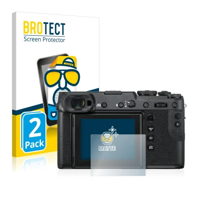 Parte frontale di una confezione del prodotto con il logo del marchio BROTECT. Accanto è raffigurato il dispositivo Fujifilm G