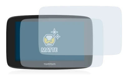 Immagine del dispositivo TomTom GO Essential (5") con un'ampia varietà di protezioni per lo schermo.