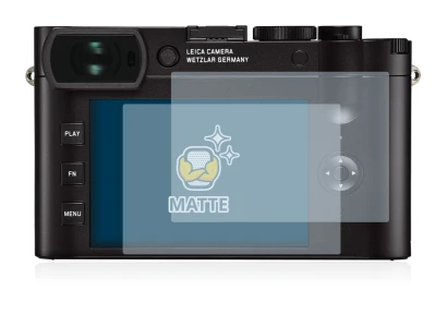 Immagine del dispositivo Leica Q2 con un'ampia varietà di protezioni per lo schermo.