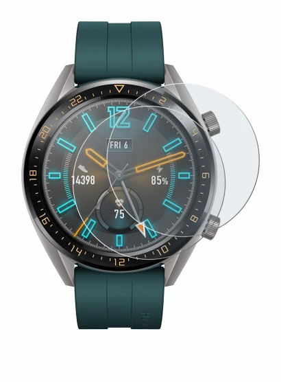 Immagine del dispositivo Huawei Watch GT Active con un'ampia varietà di protezioni per lo schermo.