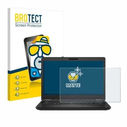 Parte frontale di una confezione del prodotto con il logo del marchio BROTECT. Accanto è raffigurato il dispositivo Dell Latit