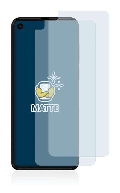 Immagine del dispositivo Motorola One Action con un'ampia varietà di protezioni per lo schermo.