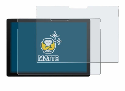 Immagine del dispositivo Microsoft Surface Pro 7 con un'ampia varietà di protezioni per lo schermo.