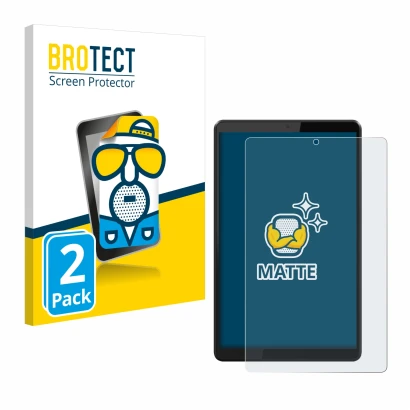 Parte frontale di una confezione del prodotto con il logo del marchio BROTECT. Accanto è raffigurato il dispositivo Lenovo Tab