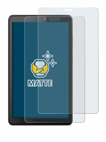 Immagine del dispositivo Lenovo Tab M7 con un'ampia varietà di protezioni per lo schermo.