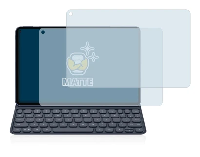 Immagine del dispositivo Huawei MatePad Pro (2019) con un'ampia varietà di protezioni per lo schermo.